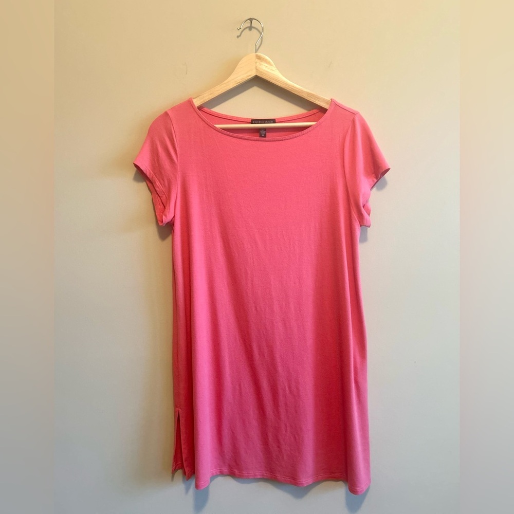 Eileen Fisher Short Sleeve Tunic Top, Coral, Women’s Size SP